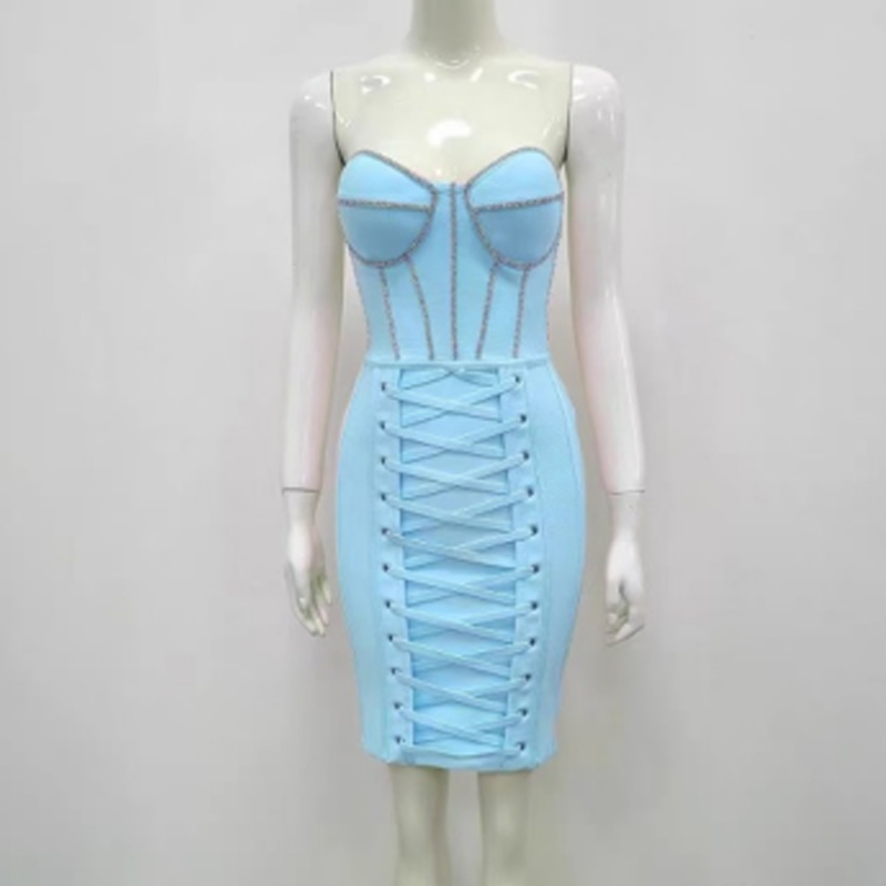 Drill Wrap Wrap Bandage Dress